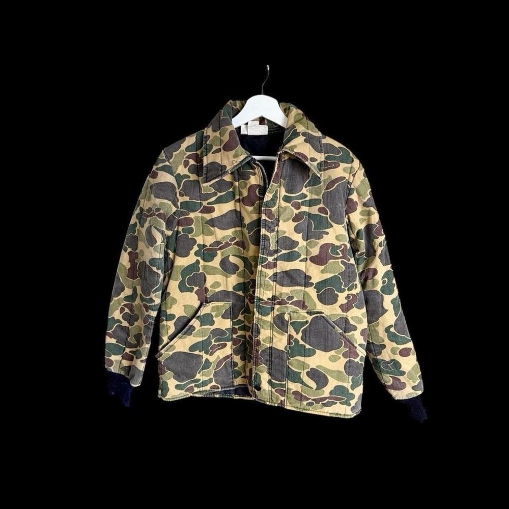 Vintage 60's Men's Camo Jacket Sz Medium Dacron Hollofil 808 Made In USA
